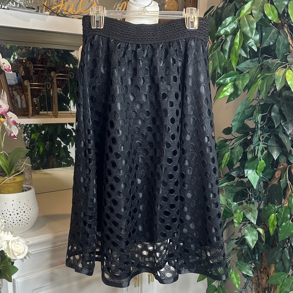 EUC Me 2 Magic Black Eyelet A-Line/Skater Skirt, M